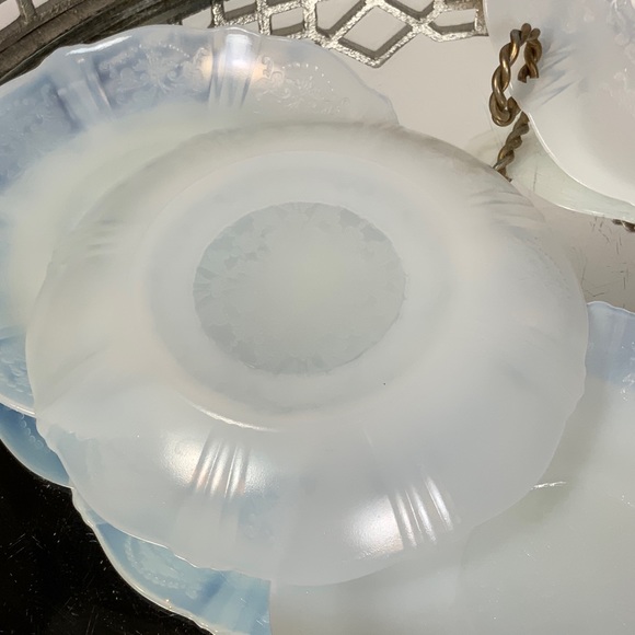 MacBeth Evans American Sweetheart Monax 6 Saucers Front Center Design 5 5/8" #A6 - Picture 4 of 8